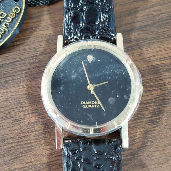 Brand New Quartz Diamond Watch with Reptile Embossed Band - Picture 1 of 7